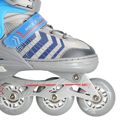 8. NH18192 4-in-1 GRAU-BLAU GRÖSSE S (29-33) ROLLSCHUHE MIT HOCKEY-ÄRMEL NILS EXTREME