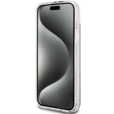 5. Guess IML 4G Gold Stripe Hülle für iPhone 15 Plus / 14 Plus – Schwarz
