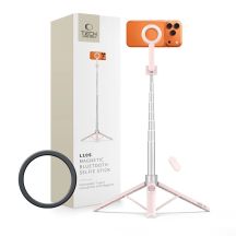 Tech-Protect L10S Bluetooth-Selfie-Stick – Rosa-Grau