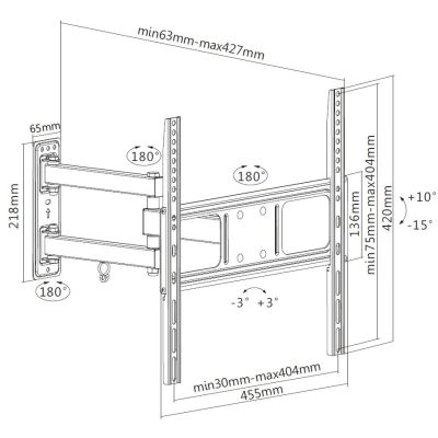 9. Equip 650341 TV-Wandhalterung 139,7 cm (55") Schwarz