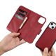 15. iCarer Wallet Case 2in1 Cover iPhone 14 Plus Anti-RFID Leder Flip Cover Rot (WMI14220727-RD)