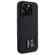 4. Karl Lagerfeld Silikon-Schutzhülle mit Shadow Metal Initialen und MagSafe-Design für iPhone 16 Pro – Schwarz