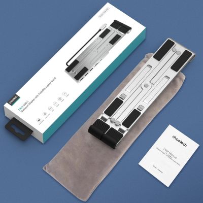 5. Choetech Stand Multifunktionsstation für Laptop PD / USB-C HDMI (4K / 30Hz) / 2xUSB-A / 1xUSB-C / 1xSD / 1xTF schwarz (HUB-M43)