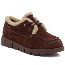 Braune Lederschuhe mit Lammfellfutter, Vinceza FIO27-67022