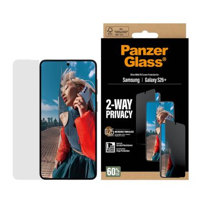 2. PanzerGlass ® 2-Wege-Blickschutzfolie für Samsung Galaxy S26+ | Ultra-breite Passform mit EasyAligner Klarsicht-Displayschutzfolie, 1 Stück.