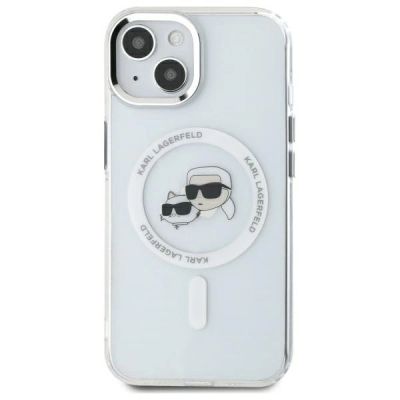 3. Karl Lagerfeld IML Metal Karl&Choupette Head MagSafe Hülle für iPhone 14 - Weiß
