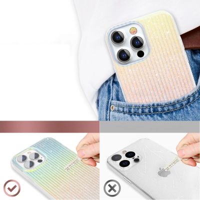 6. Kingxbar Travel Series Luxury Elegant Case für iPhone 13 Pro Blau / Orange (Wolken)