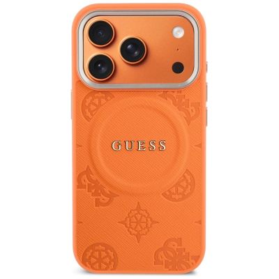 3. Guess Peony Hot Stamp MagSafe Hülle für iPhone 17 Pro Max - Orange