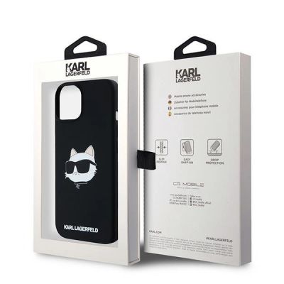 8. Karl Lagerfeld Silikon Choupette Head MagSafe Hülle für iPhone 15 Plus / 14 Plus – Schwarz