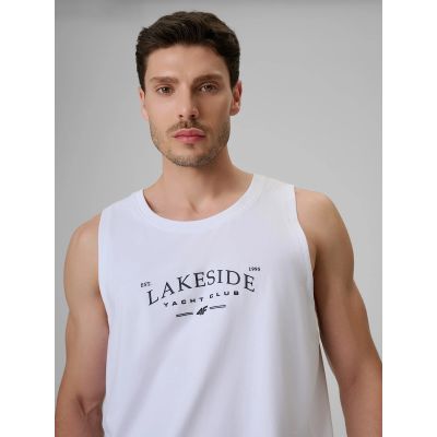 4. Ärmelloses Herren-T-Shirt mit Aufdruck, reguläre Passform, 4F 4FRSS26TSLEM331-10S
