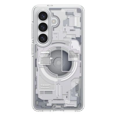 3. Spigen Ultra Hybrid Mag MagSafe Hülle für Samsung Galaxy S26+ Zero One – Transparent und Weiß
