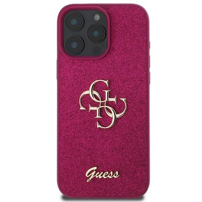 3. Guess Glitter Script Big 4G Hülle für iPhone 16 Pro – Lila