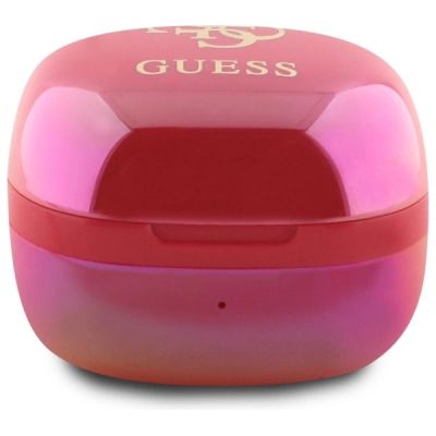 3. Guess Bluetooth-Kopfhörer GUTWSJ144ESF TWS + Dock Fuchsia/Fuschia Iridescent 4G Gedrucktes Logo