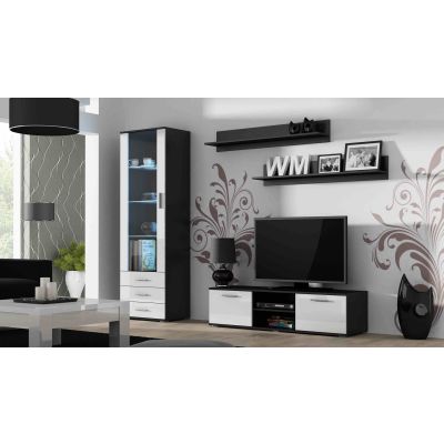 2. TV-Schrank SOHO 140 schwarz/weiß glänzend