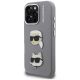 2. Karl Lagerfeld FW Grained Karl & Choupette Heads Pins Hülle für iPhone 16 Pro Max - Grau