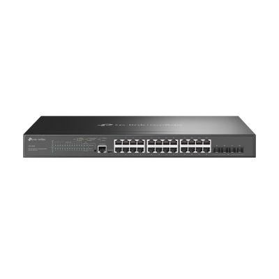 TP-Link Omada SG3428MP Netzwerk-Switch, Managed L2+ Gigabit Ethernet (10/100/1000) mit PoE-Unterstützung, 1 HE, Schwarz