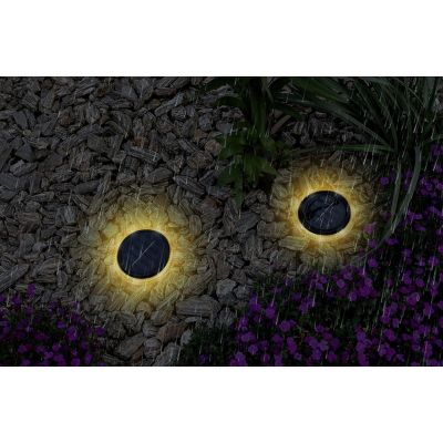 40. Solar-Scheibenlampen zur Boden- oder Wandmontage, 2 Stück
