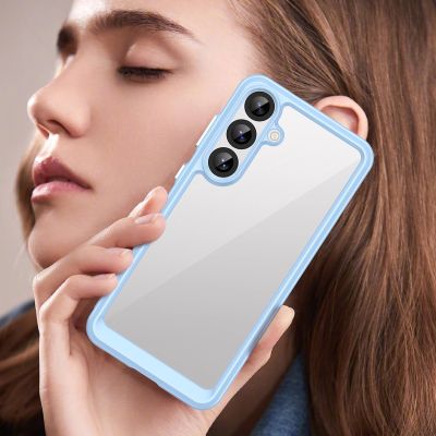 6. Outer Space Case Silikonhülle mit Gelrahmen für Samsung Galaxy S25+ – blau