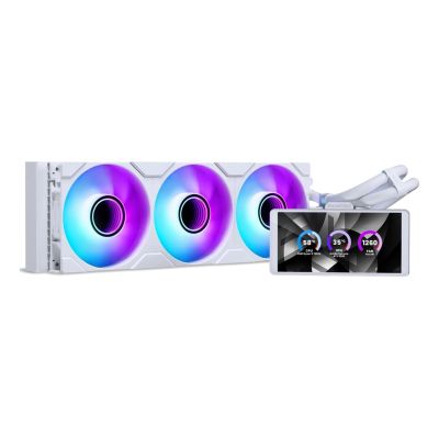PHANTEKS Glacier One 360M25 LCD-AiO-Wasserkühlung mit 6-Zoll-Display – 360 mm, weiß