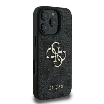 4. Guess 4G Big Logo Case für iPhone 16 Pro - Schwarz