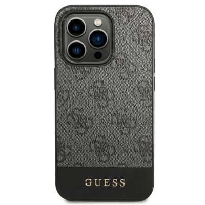 3. Guess GUHCP14XG4GLGR iPhone 14 Pro Max 6,7" grau/graue Hartschale 4G Stripe Collection