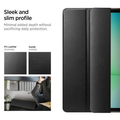 12. Spigen Smart Fold Hülle für Samsung Galaxy Tab A9+ / A11+ - Schwarz
