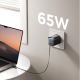 8. Joyroom JR-TCL02 65W USB-A USB-C GaN-Ladegerät mit integriertem USB-C-Kabel – Schwarz