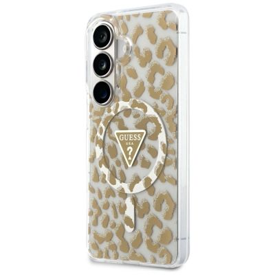 2. Guess IML Leopard Print Dreieckige MagSafe Hülle für Samsung Galaxy S26 - Braun
