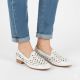 5. Weiße Damen-Lederschuhe mit Lochmuster, Modell Jezzi OL50-1
