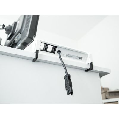 3. Bachmann DESK 2 3-fach Tischsteckdose, Farbe: Edelstahl