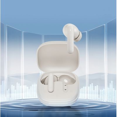 6. QCY Buds In-Ear-Kopfhörer mit ENC, SBC, IPX4, Bluetooth 5.4 – Weiß