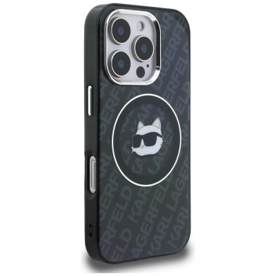 4. Karl Lagerfeld IML Choupette Head Logo MagSafe Hülle für iPhone 16 Pro Max - Schwarz