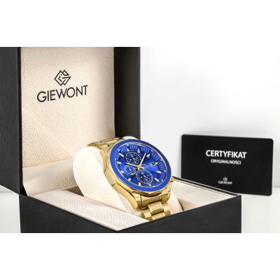 7. Giewont Herrenuhr Chronograph Saphir Gold Blau GW7290-B6