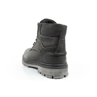 5. Wrangler Allan Mid Herrenstiefel Chelsea Boots Elegantes Leder Schwarz