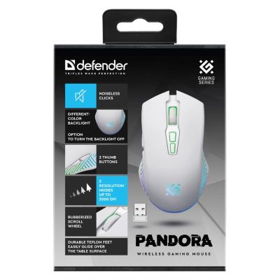 5. Defender Kabellose Maus Pandora GM-502 RF 3200DPI 7P Weiß 52502