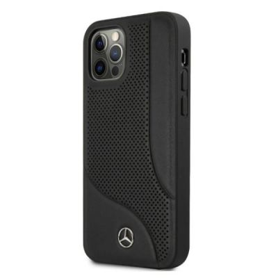 2. Mercedes Leder-Perforated Area Case für iPhone 12 Pro Max - Schwarz