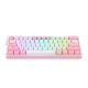 3. REDRAGON K616 Fizz Pro Tastatur, weiß/rosa, USB + Funk + Bluetooth, Rosa, Weiß