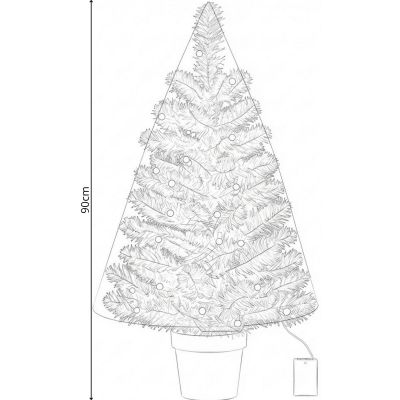 3. NORTON Dekorativer Weihnachtsbaum im Topf, 30 LEDs, Höhe: 90 cm