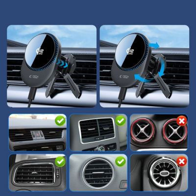 7. Tech-Protect V21 MagSafe Kfz-Halterung mit 25-W-QI2.2-Induktionsladegerät für Cockpit/Windschutzscheibe/Lüftungsschlitze – Schwarz