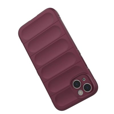 8. Magic Shield Case Hülle für iPhone 14 Plus elastische gepanzerte Hülle in Burgund