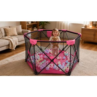 2. Extralink Kids | Kinderlaufstall | Faltbarer Spielplatz und Bällebad für Kinder 120 x 68 cm, groß, K-462