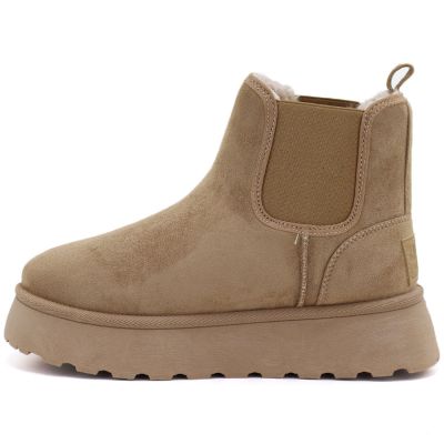 3. Wasserdichte Damen-Ankle-Boots, Schneestiefel, Plateaustiefel, beige, Big Star UU274173