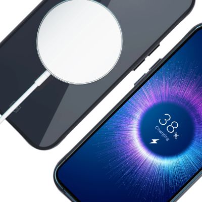 24. 3mk Satin Armor MagCase Hülle mit MagSafe für iPhone 14 Plus – transparent mit schwarzem Rahmen