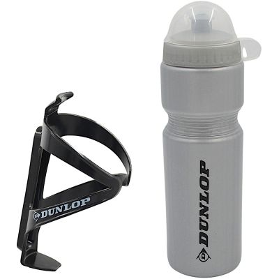 12. DUNLOP 750ML FAHRRADTRINKFLASCHE MIT KÄFIG SILBER