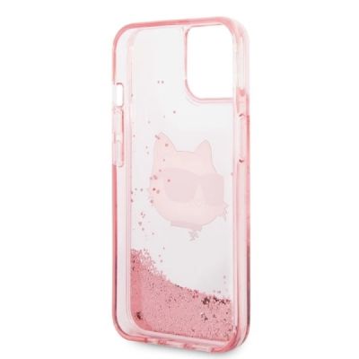 7. Karl Lagerfeld Glitter Choupette Head Hülle für iPhone 14 Plus – Rosa
