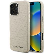 Karl Lagerfeld FW Stamped Karl MagSafe Hülle für iPhone 16 Pro Max – Beige