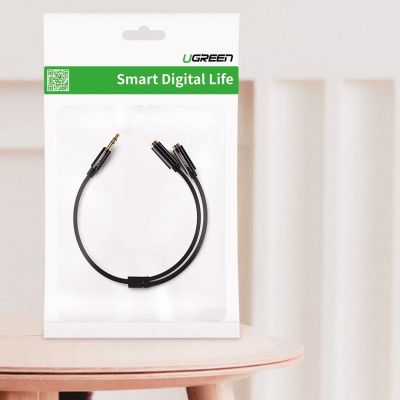 12. Ugreen Kabel 3,5 mm Kopfhörersplitter Miniklinke AUX 25cm schwarz (20816)