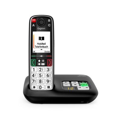 5. Gigaset EASY 500A Analog/DECT-Telefon mit Anrufernamen und -ID, Schwarz/Silber
