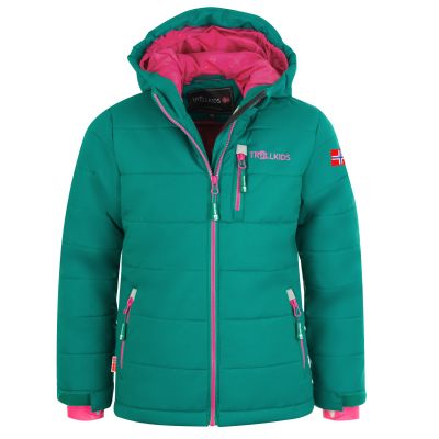 Trollkids Kids Hemsedal Snow Jacket XT Winterskijacke mit Kapuze grün (513-312)