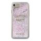 Guess GUHCP7GLUQPU iPhone 6/7/8 /SE 2020 / SE 2022 lila/lila Hartschalenetui Liquid Glitter Party